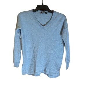 Coin 1804 Blue‎ Women’s Cashmere Wool Blend Sweater V Neck Small Cozy Knit